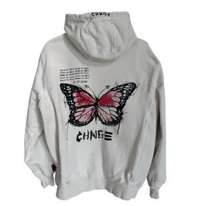 CHNGE sustainable cream “Be the Change” butterfly sweatshirt size L
